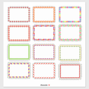 Colourful Food Theme Framed Blank Labels