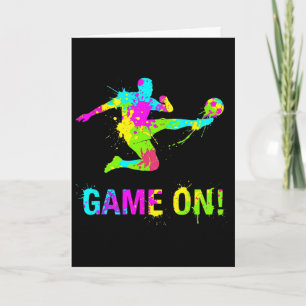 Colourful Footll Sports Motif With Paint Splash Lo Card