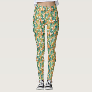 Colourful Forest of Evergreen Christmas Trees Leggings