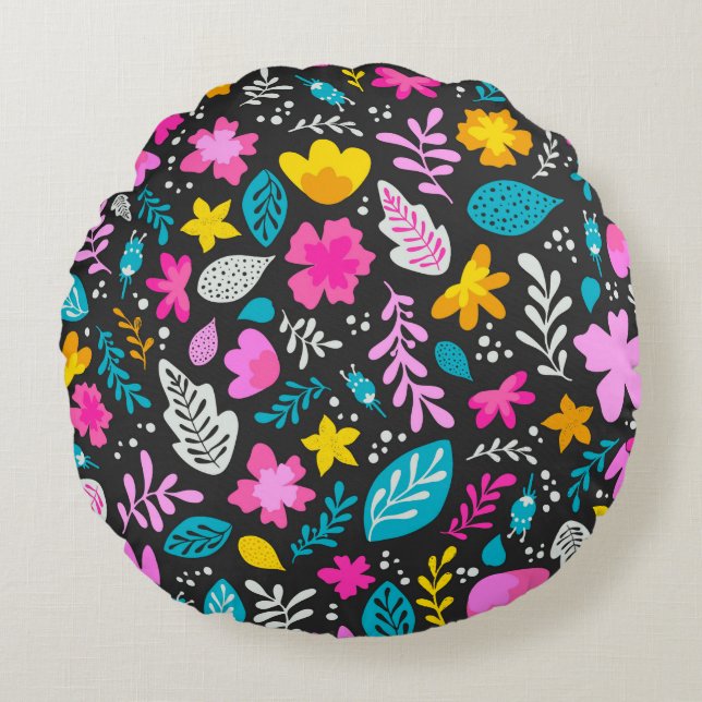 Colourful Forest Round Cushion (Front)