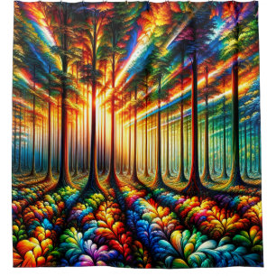 Colourful Forest Shower Curtain