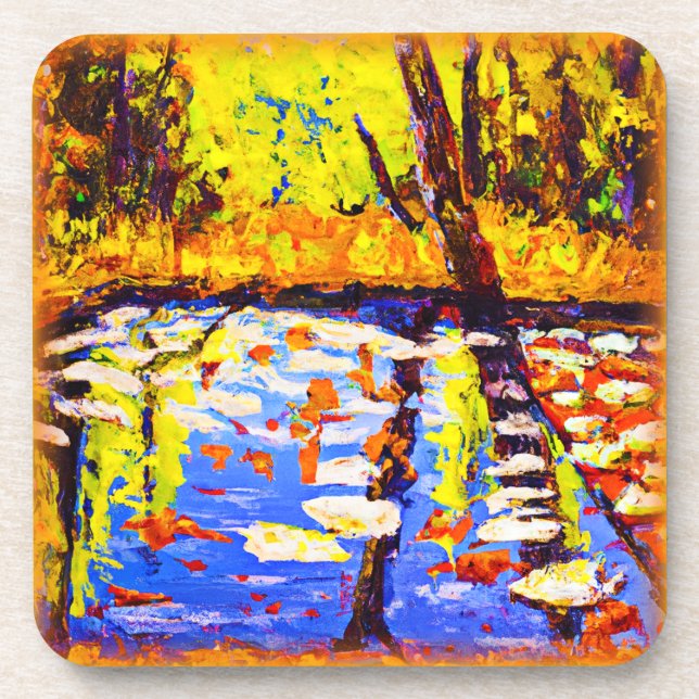 Colourful Forest Swamp. Buy Now Coaster (Front)