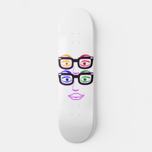 Colourful Four Eyes Glasses Skateboard Deck