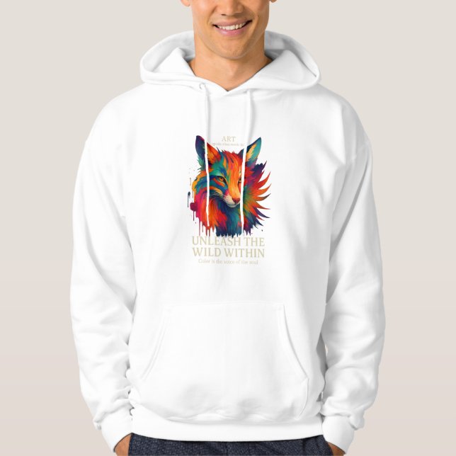 Colourful Fox Art Hoodie (Front)