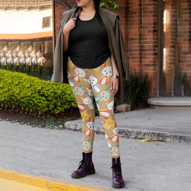 Colourful Fox Cartoon Leggings (Creator Uploaded)