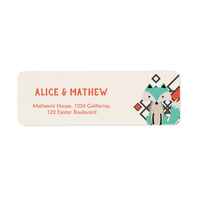 Colourful Fox Geometric Shapes Tribal Theme (Front)