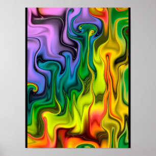 Colourful Fractal Abstract Poster