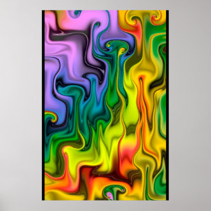 Colourful Fractal Abstract Poster