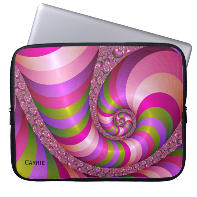 Colourful Fractal Art Custom Laptop Case (Front)