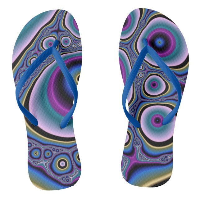Colourful fractal art jandals (Footbed)