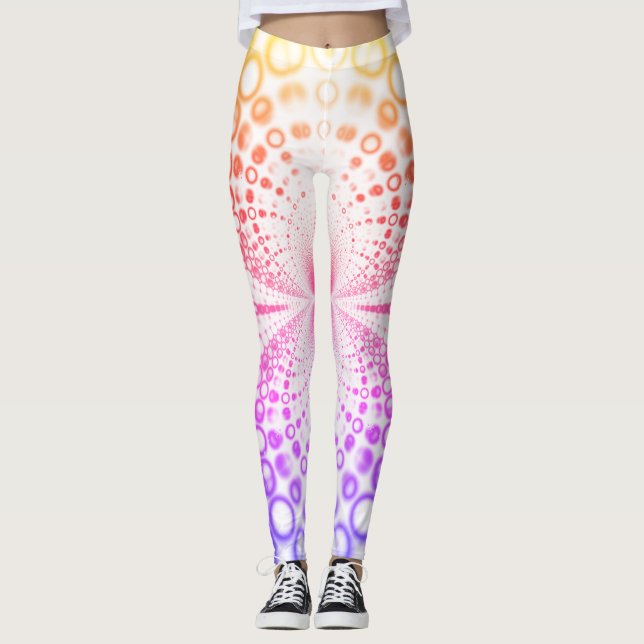 Colourful Fractal Art Leggings (Front)