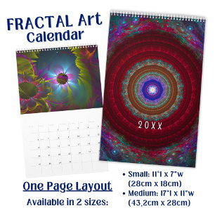 Colourful Fractal Art - long Calendar