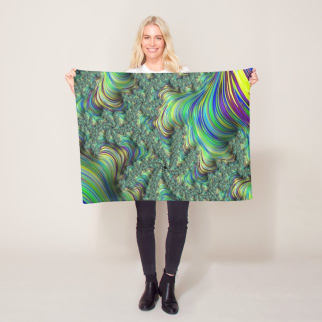 Colourful Fractal Fleece Blanket (In Situ)
