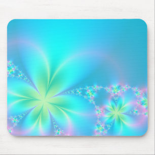 Colourful Fractal Flowers Mouse Pad