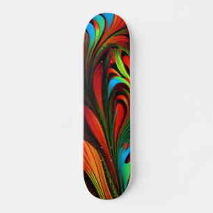 Colourful Fractal Flowers Skateboard