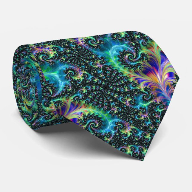 Colourful Fractal Tie (Rolled)
