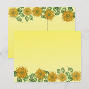 Colourful Fractal Yellow Flower Leaf Border Postcard