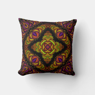 Colourful Fractascope 9 Throw Pillow