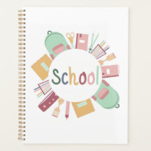 Colourful frame of school objects