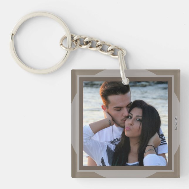 Colourful Frame Square Photo Keychain - HAMbWG (Front)