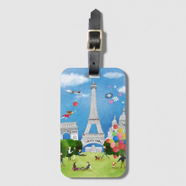 Colourful France Luggage Tag (Front Vertical)