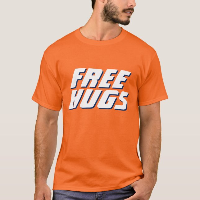 Colourful Free Hugs Cool Tie-Dye T-Shirt (Front)