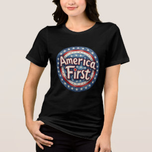 Colourful Freedom: America First Tri-Blend Shirt