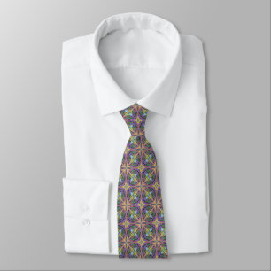 Colourful Freeform Ink Painting Abstract Print Tie