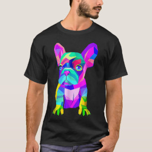Colourful French Bull dog Lover Dad Mum, Boy Girl T-Shirt