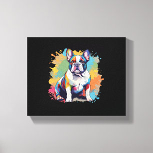 Colourful French Bulldog Art for Puppy Lovers Canvas Print