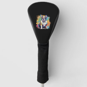 Colourful French Bulldog Art for Puppy Lovers Golf Head Cover