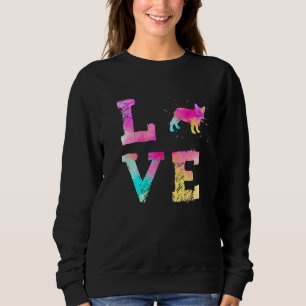 Colourful French Bulldog Dog Love R Dad Mum Sweatshirt