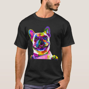 Colourful French Bulldog Painting Art Pet Dog Mum T-Shirt