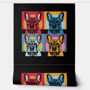 Colourful French Bulldog Pop Art Design for Dog Wallpaper