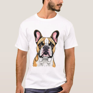 Colourful French Bulldog Portrait T-Shirt