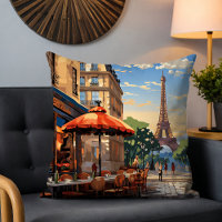 Colourful French Cafe Eiffel Tower Paris France