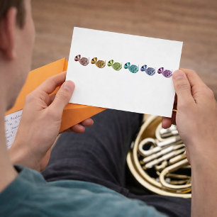 Colourful French Horn Pop Art Brass Postcard