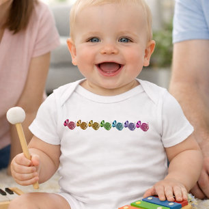 Colourful French Horn Pop Art Musician Baby Bodysuit