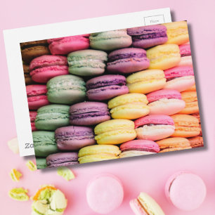 Colourful French Macaron Cookies Postcard