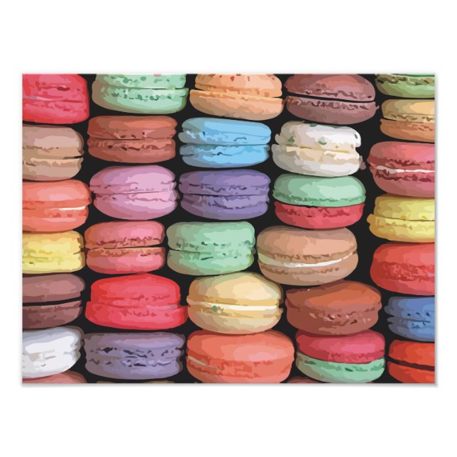 Colourful French Macaron Pattern Photo Print (Front)