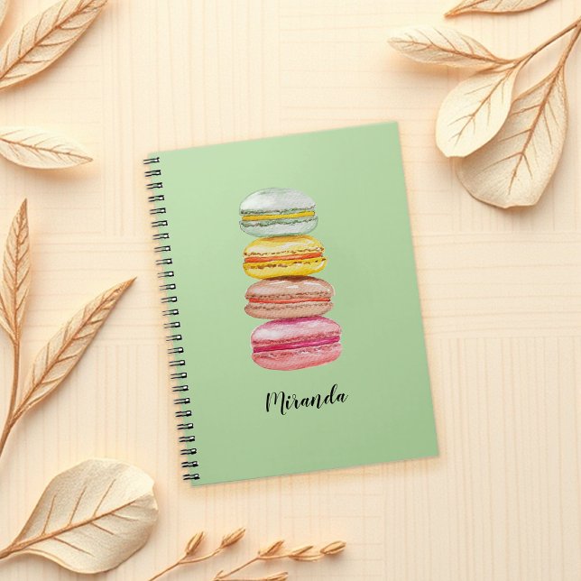 Colourful French Macarons Watercolor Hand-painted Notebook (Creator Uploaded)