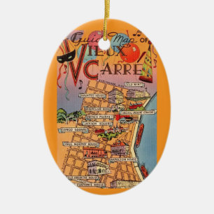 Colourful French Quarter Ceramic Tree Decoration