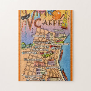 Colourful French Quarter Map Jigsaw Puzzle