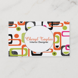 Colourful Fresh Bright Stylish Retro Design Business Card