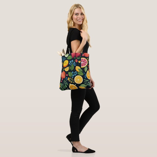Colourful Fresh Fruit Pattern Tote Bag (On Model)