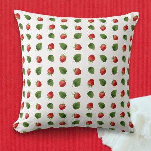 Colourful Fresh Fruit Strawberries Monogrammed Cushion