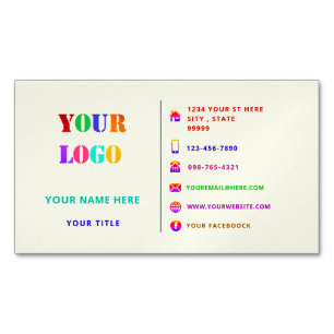 Colourful Fresh Logo Professional Personalised Magnetic Business Card