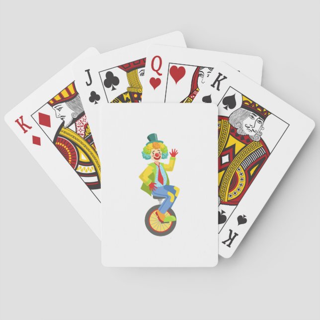 Colourful Friendly Clown With Rainbow Wig In Class Playing Cards (Back)
