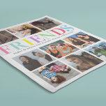 Colourful Friendship | Friend Photo Collage Fleece Blanket<br><div class="desc">Personalised bff friendship fleecy blanket featuring a chic white background that can be changed to any colour,  9 photos of you and your bestie,  the word "friends" in multiple colours,  your names,  and a editable friendship quote.</div>