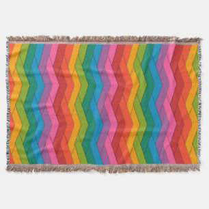 Colourful Fringed Throw Blanket